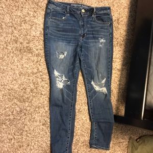 Dark wash ripped denim jeans AMERICAN EAGLE